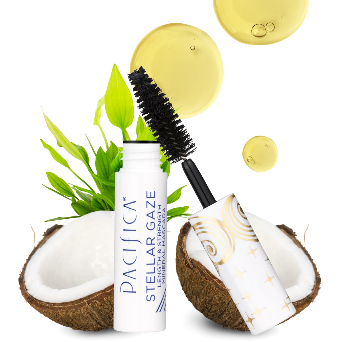 Pacifica Mini Stellar Gaze Mascara bottle shows travel-friendly design for on-the-go touch-ups.