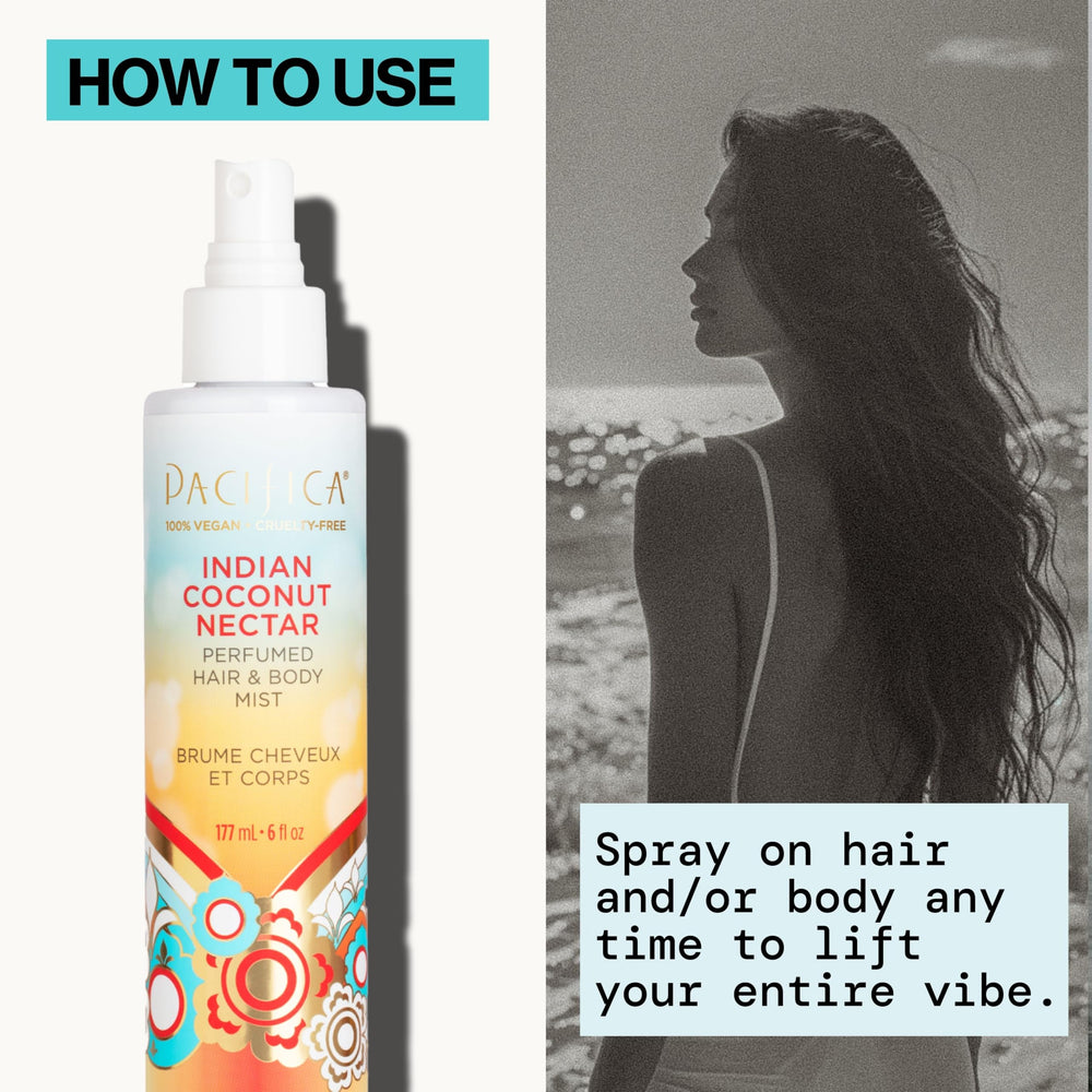 Pacifica fragrance gives a light glow when spritzed on skin.