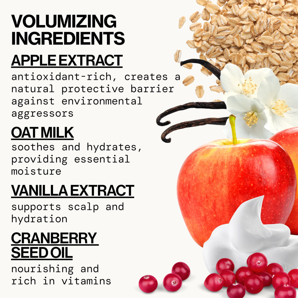 Mousse Pacifica hidrata profundamente con avena y vainilla para cabello suave.