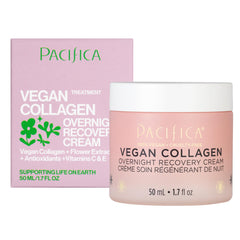 Crema de noche Pacifica en tarro, hidratación intensiva durante la noche.