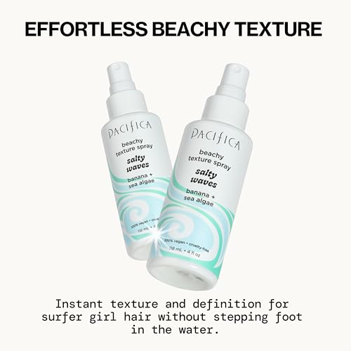 Pacifica texturizante de olas saladas: aplicación-manual para rizos sueltos y definición suave.