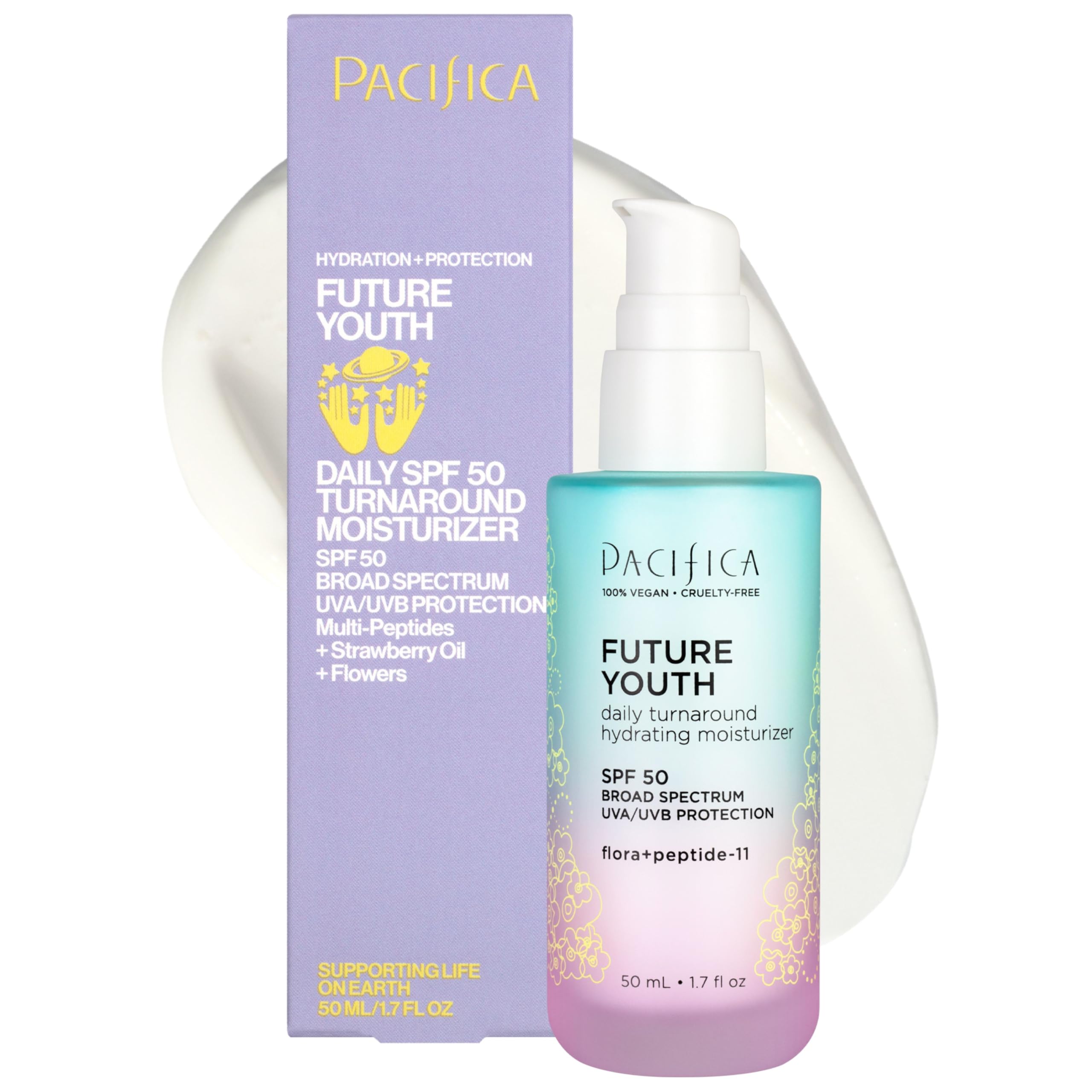 Pacifica Peptide Face Moisturizer Future Youth bottle for daily hydration