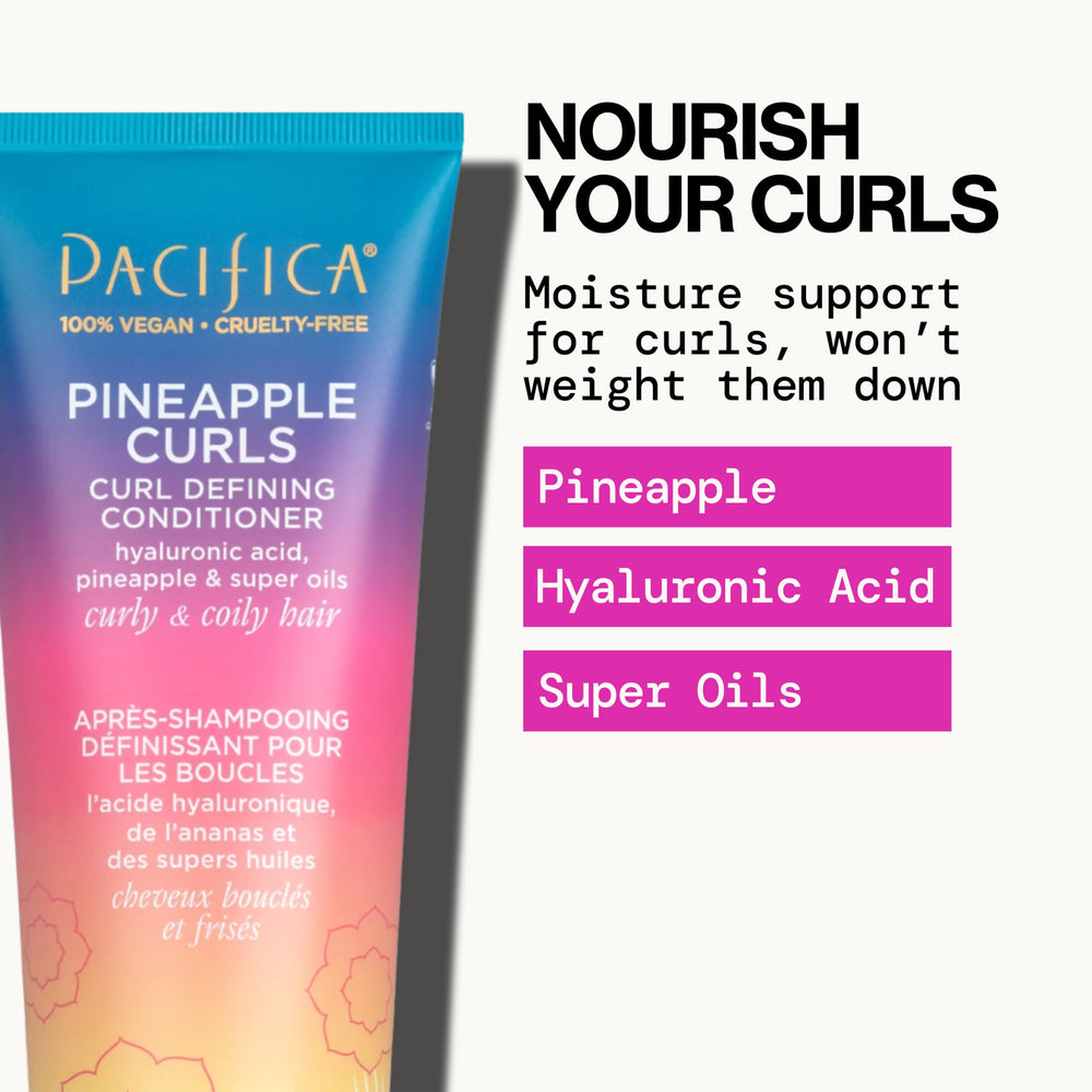Pacifica Pineapple Curls fragancia tropical de piña para una experiencia agradable.