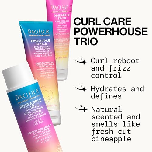Pacifica Pineapple Curls shampoo lather close-up showing gentle cleanse without stripping moisture