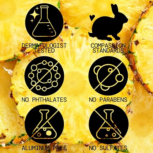 Pacifica Pineapple Swirl ingredients visual shows coconut and hyaluronic acid for moisture.