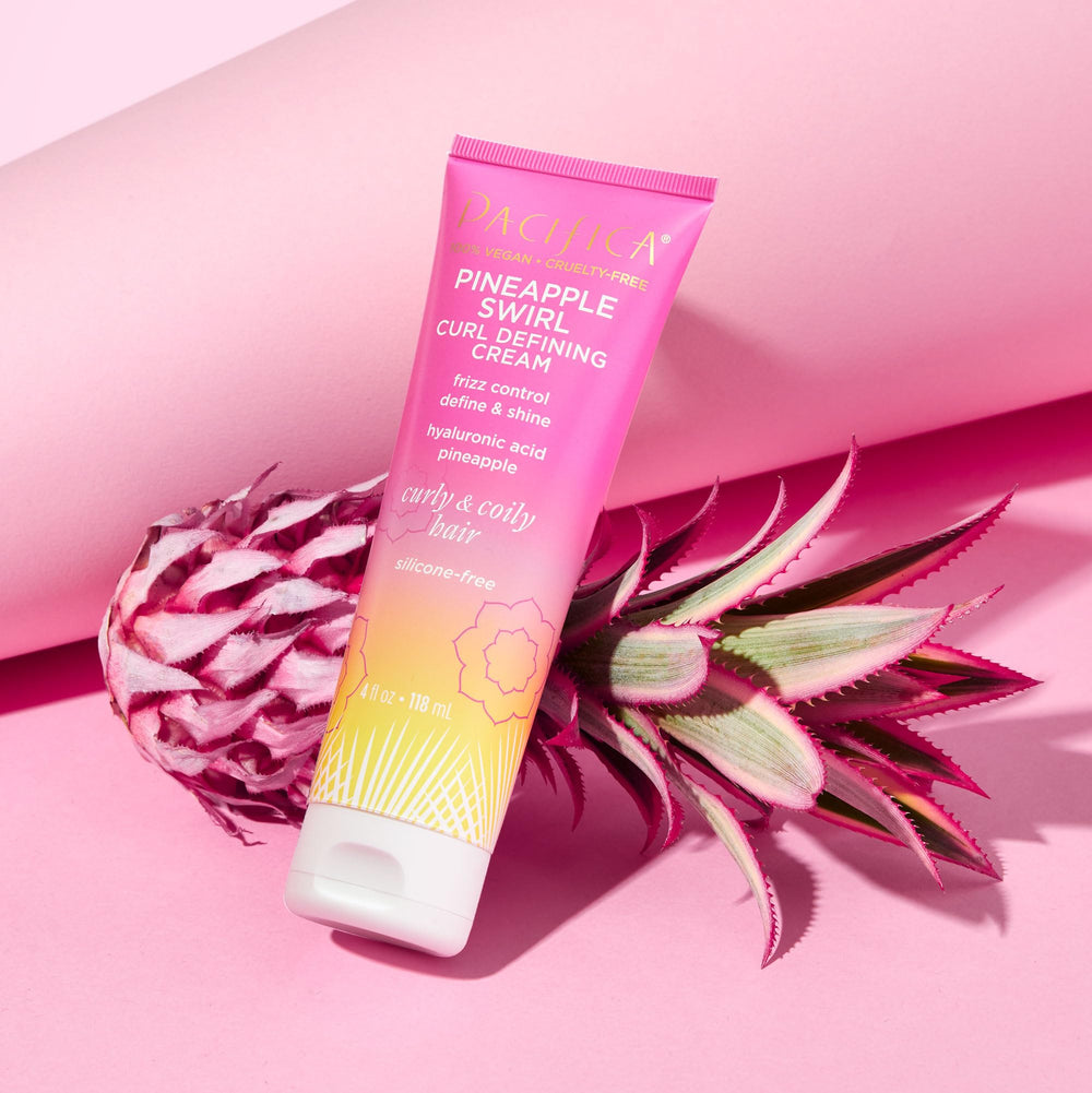 Pacifica Pineapple Swirl second-day refresh for revived curls.