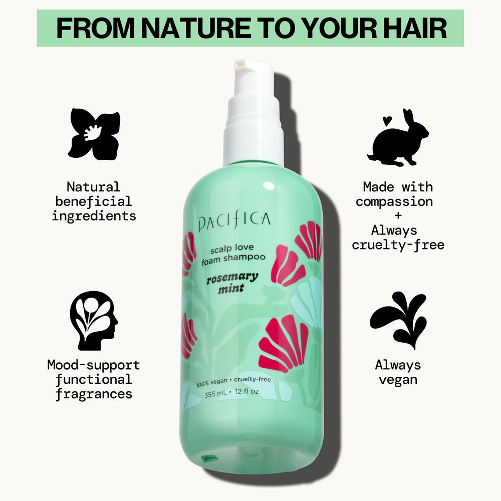 Peppermint cooling sensation in Pacifica Rosemary Mint Scalp Detox Shampoo.