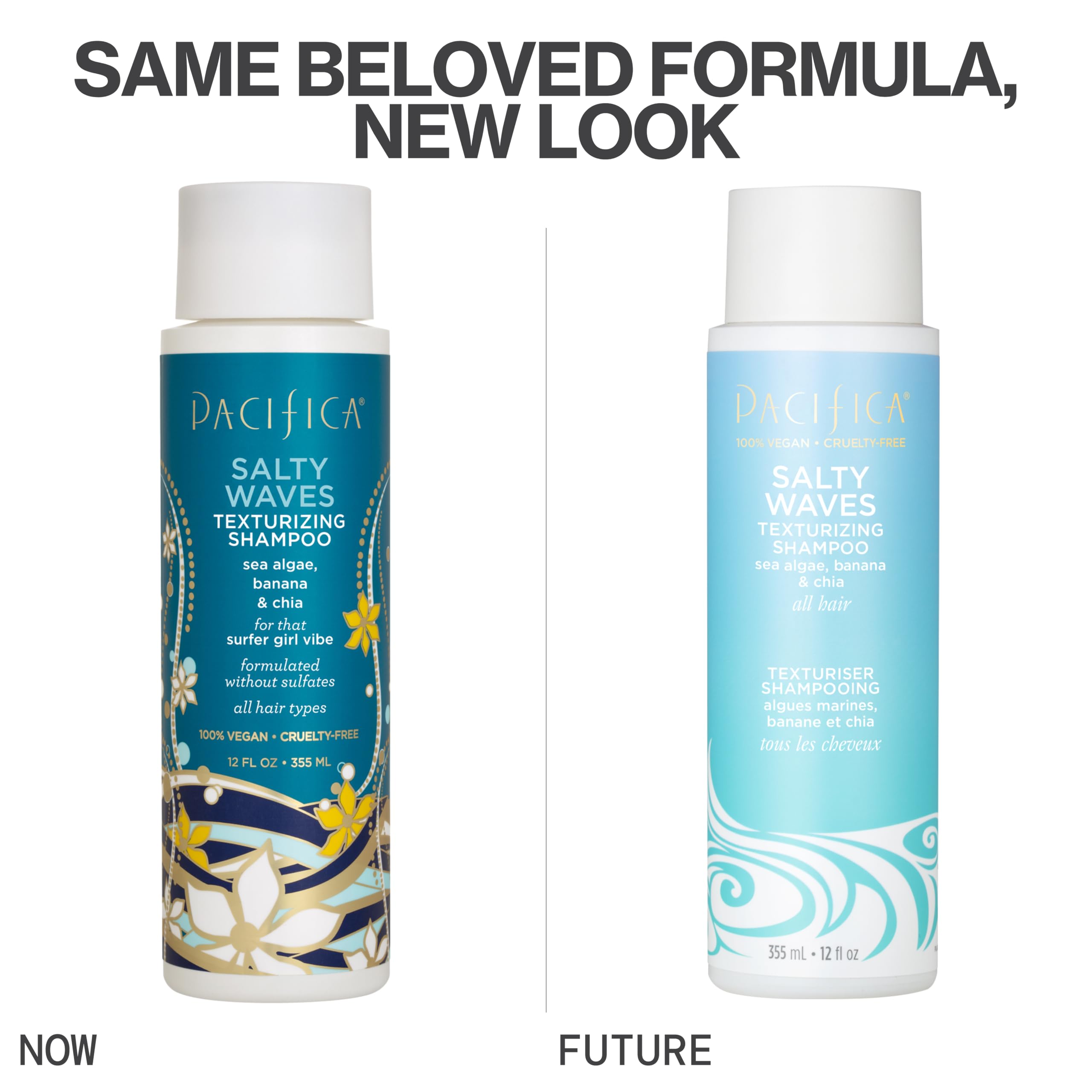 Pacifica Salty Waves sin sulfatos cuida el cabello con limpieza suave