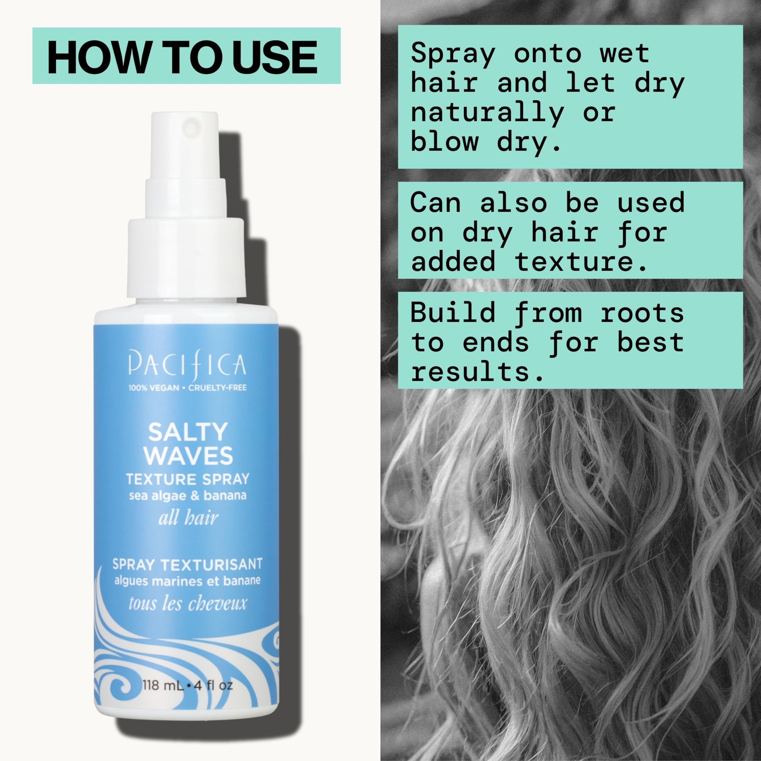 Pacifica Salty Waves: brillo suave y ondas definidas