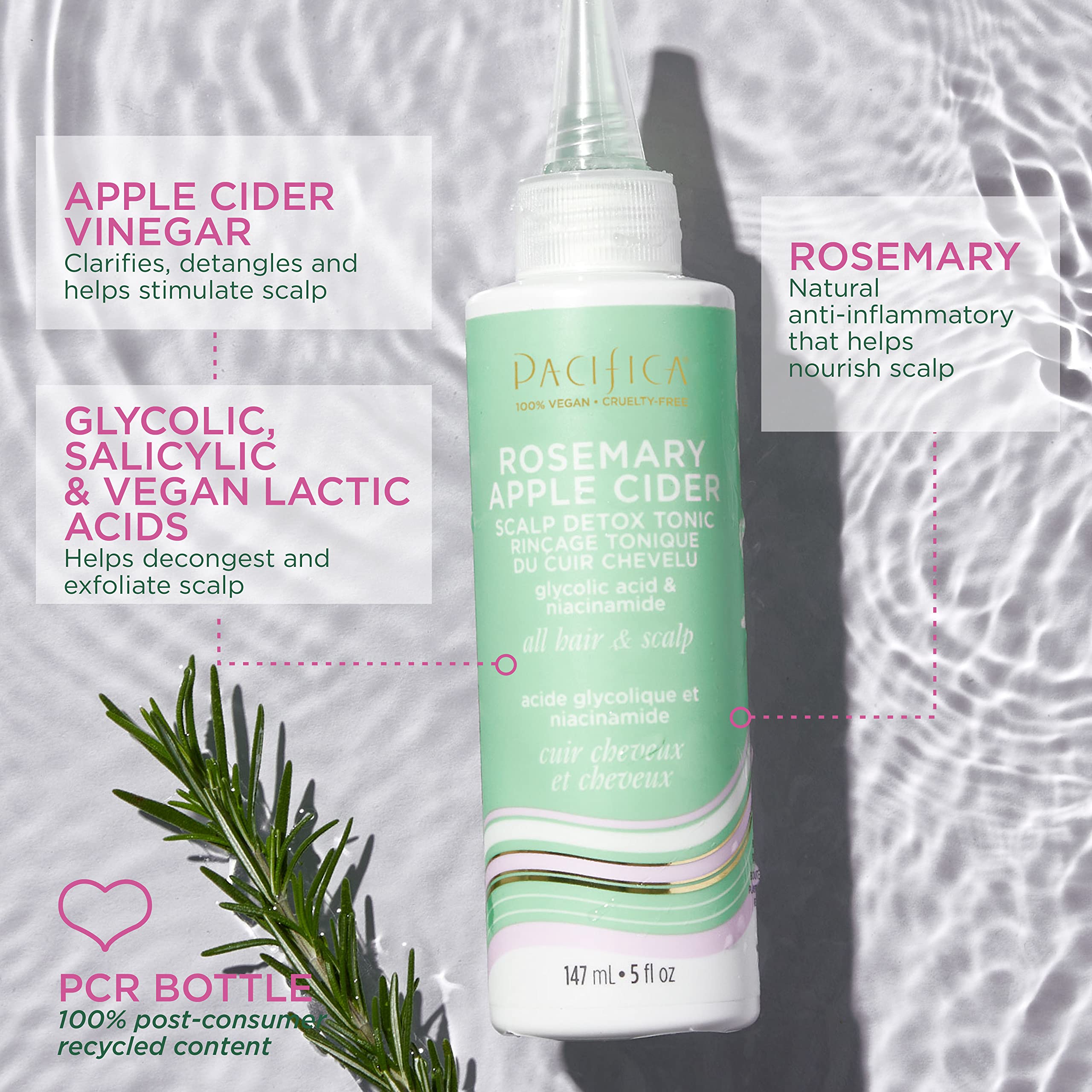 Pacifica Scalp Detox Tonic: sensación de ardor suave al aplicar mentolado