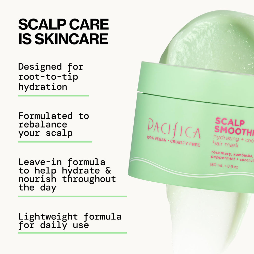 Kombucha en Pacifica Scalp Smoothie ofrece detox suave del cuero cabelludo.