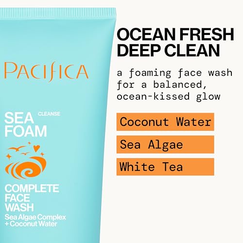 Pacifica Sea Foam Face Wash foam lather for easy cleansing