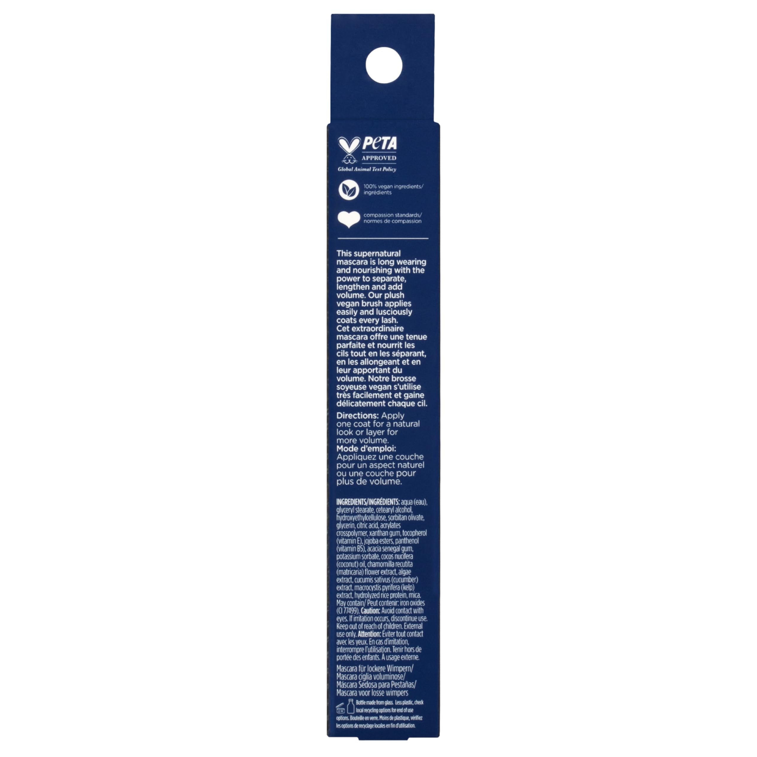 Empaque de Stellar Gaze Mascara en vidrio, opción sostenible para reducir plástico.