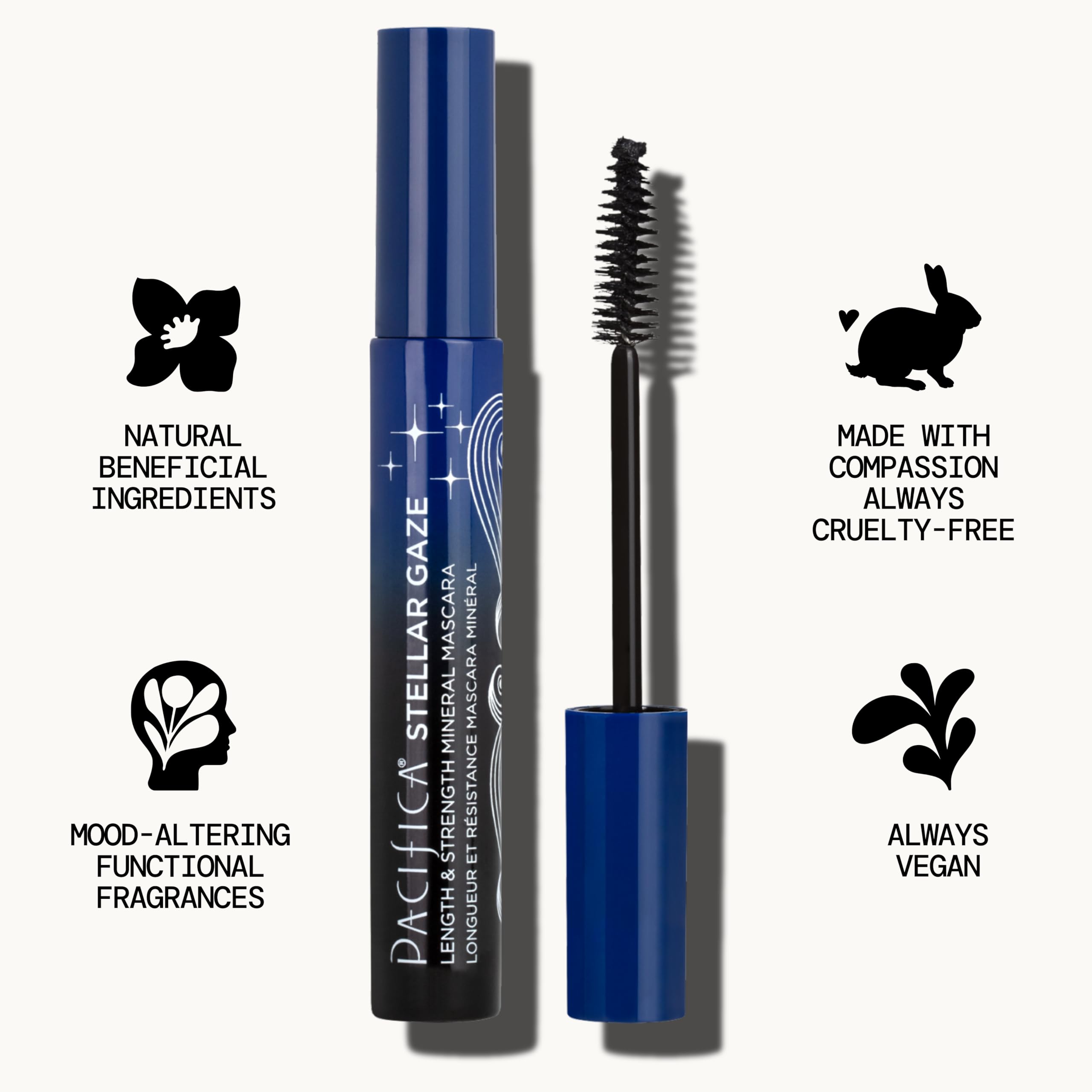 Uso diario de Stellar Gaze Mascara con duración prolongada y acabado intenso.