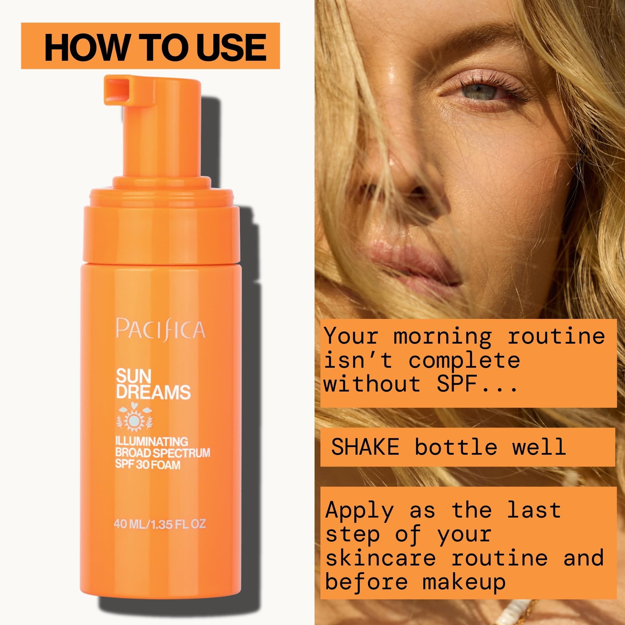 Pacifica Sun Dreams SPF 30, protección de espectro amplio cada mañana.