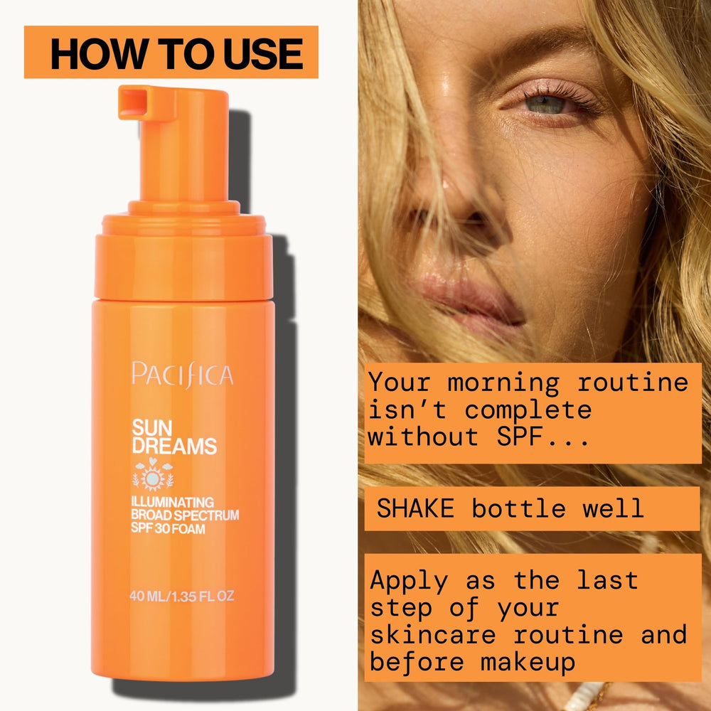 Pacifica Sun Dreams SPF 30, protección de espectro amplio cada mañana.