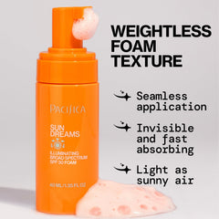 Pacifica Sun Dreams textura crema ligera que se absorbe rápido.