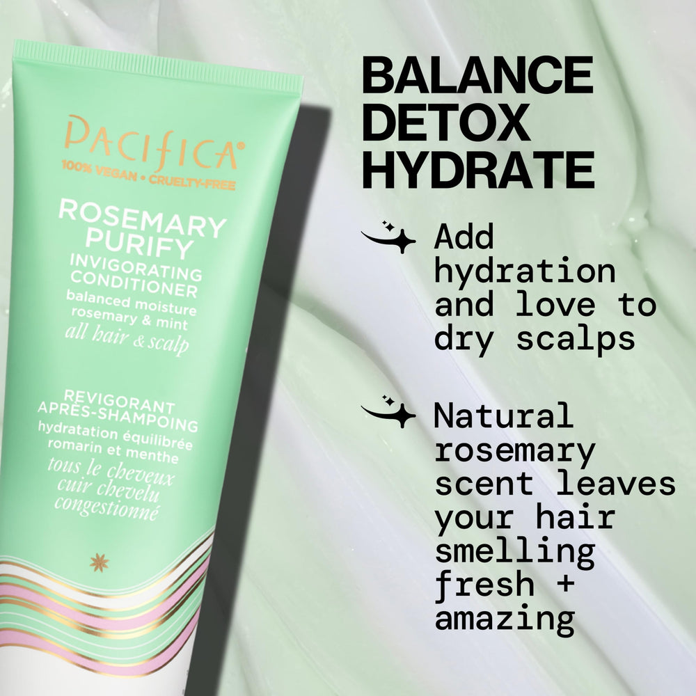 Pacifica acondicionador Rosemary Purify, textura suave que nutre el cabello.