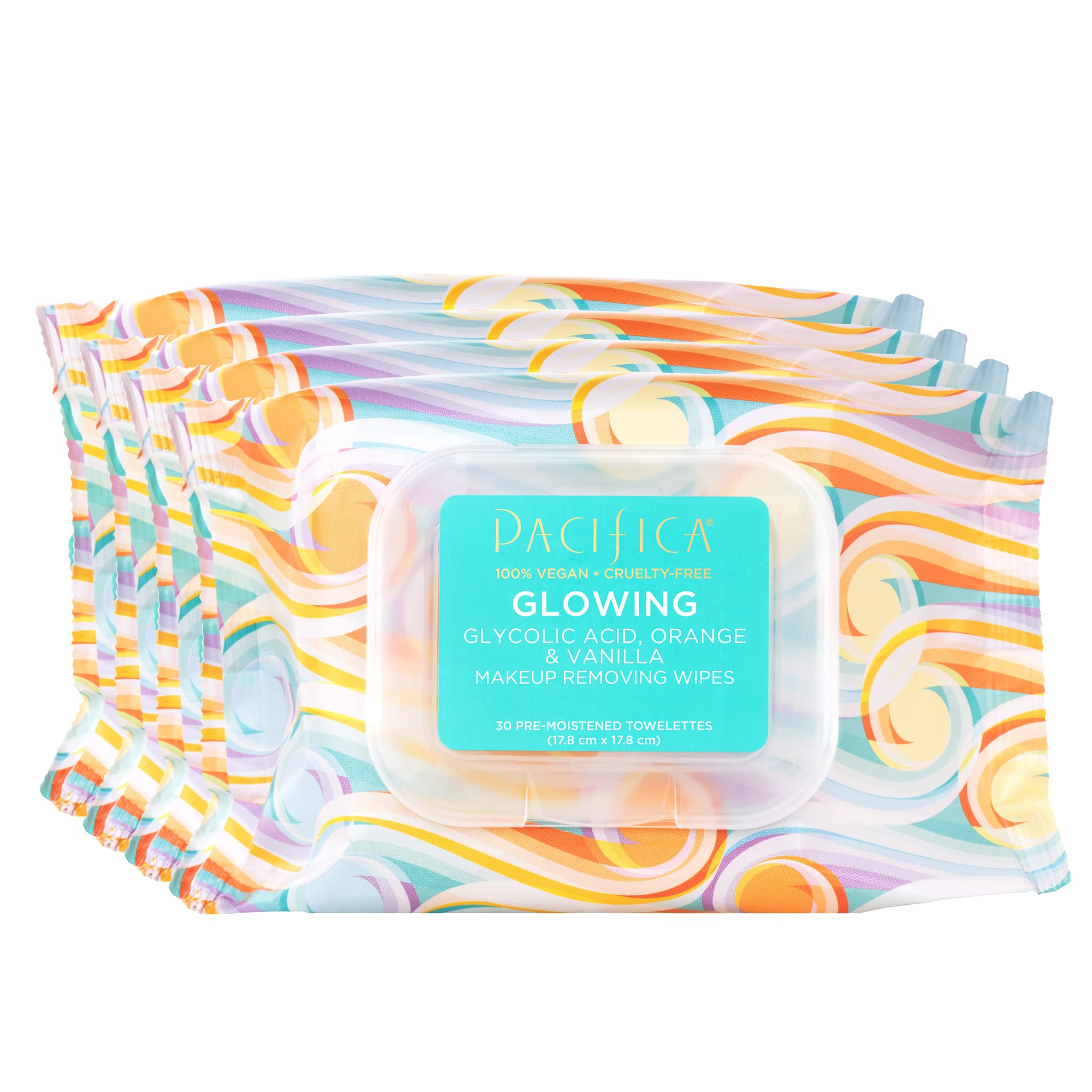 Pacifica Glow – toallitas desmaquillantes con ácido glicólico limpian y exfolian suavemente.