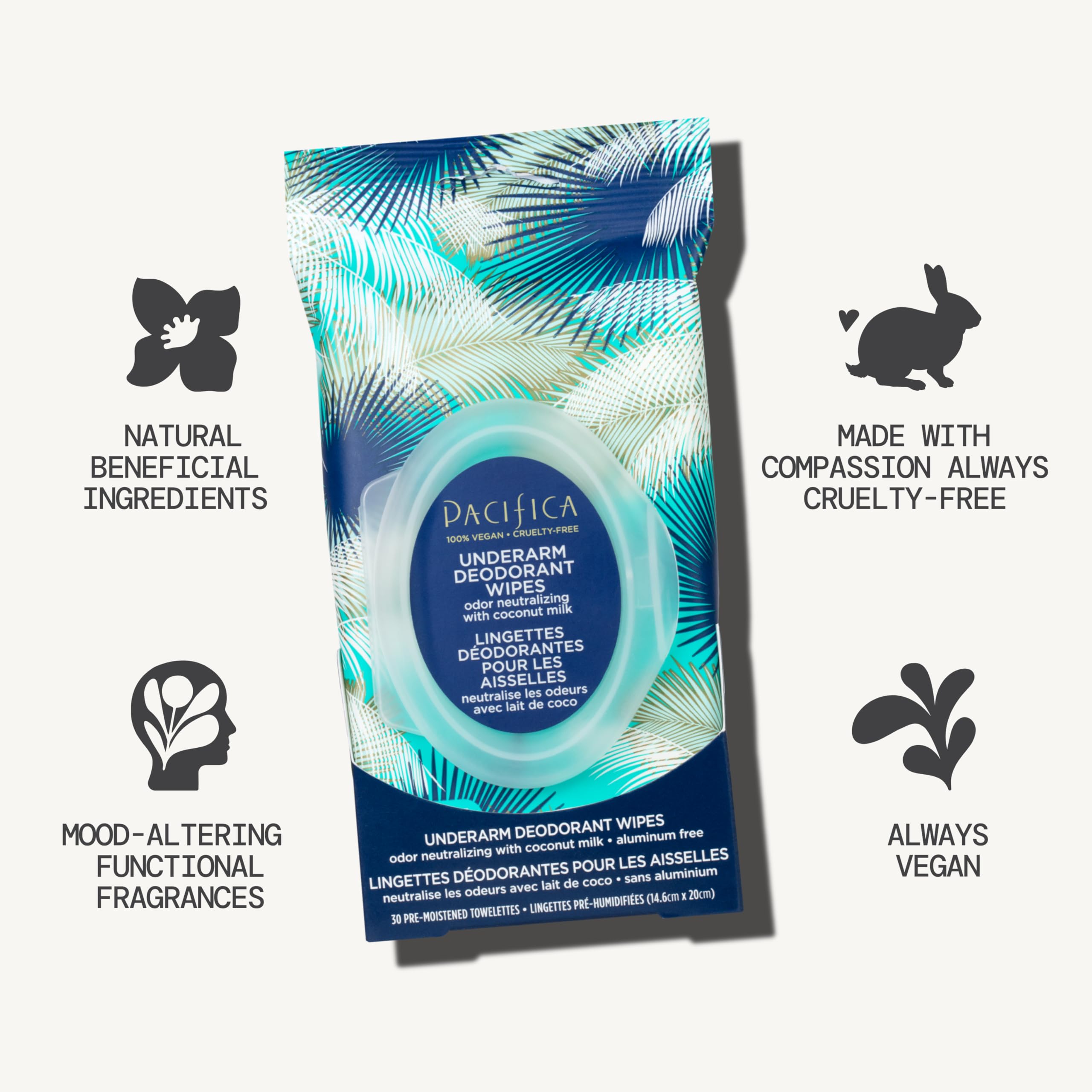 Toallita biodegradable de Pacifica, opción ecológica para higiene diaria