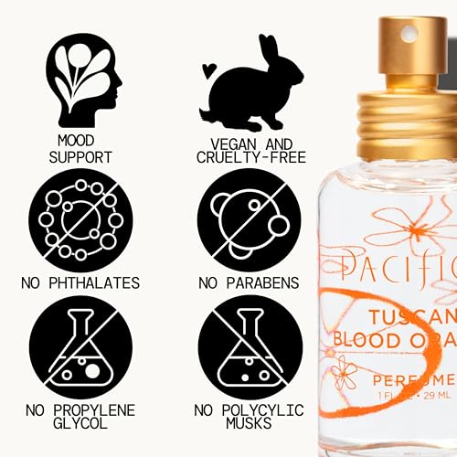 Close-up of the cap on Pacifica Tuscan Blood Orange perfume bottle.