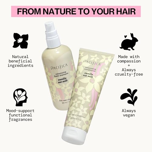 Pacifica Vanilla Oat Milk Conditioner botella, suaviza y facilita el peinado.