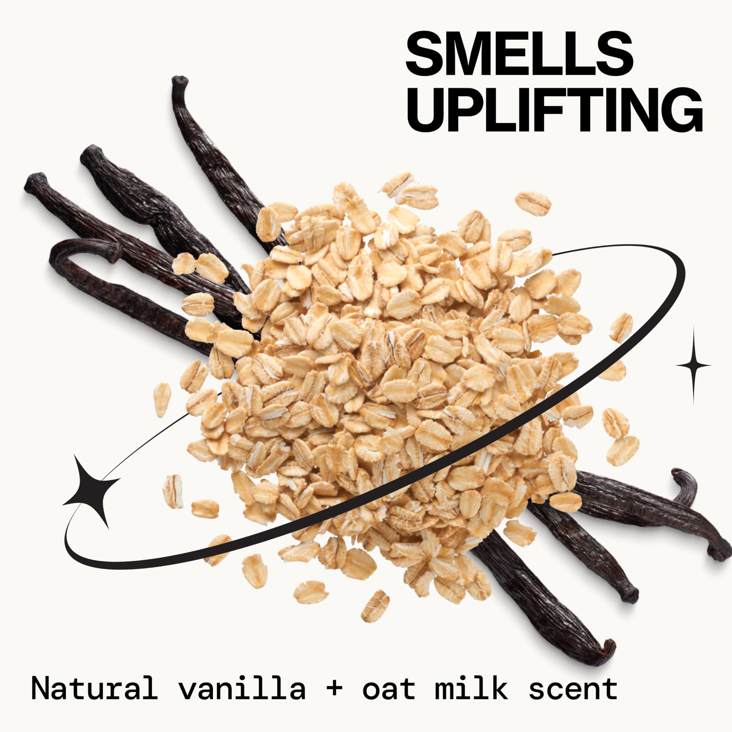 Pacifica Vanilla Oat Milk textura cremosa, cabello suave y manejable.