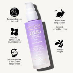 Pacifica vegan ceramide barrier repair marshmallow root calendula package features.