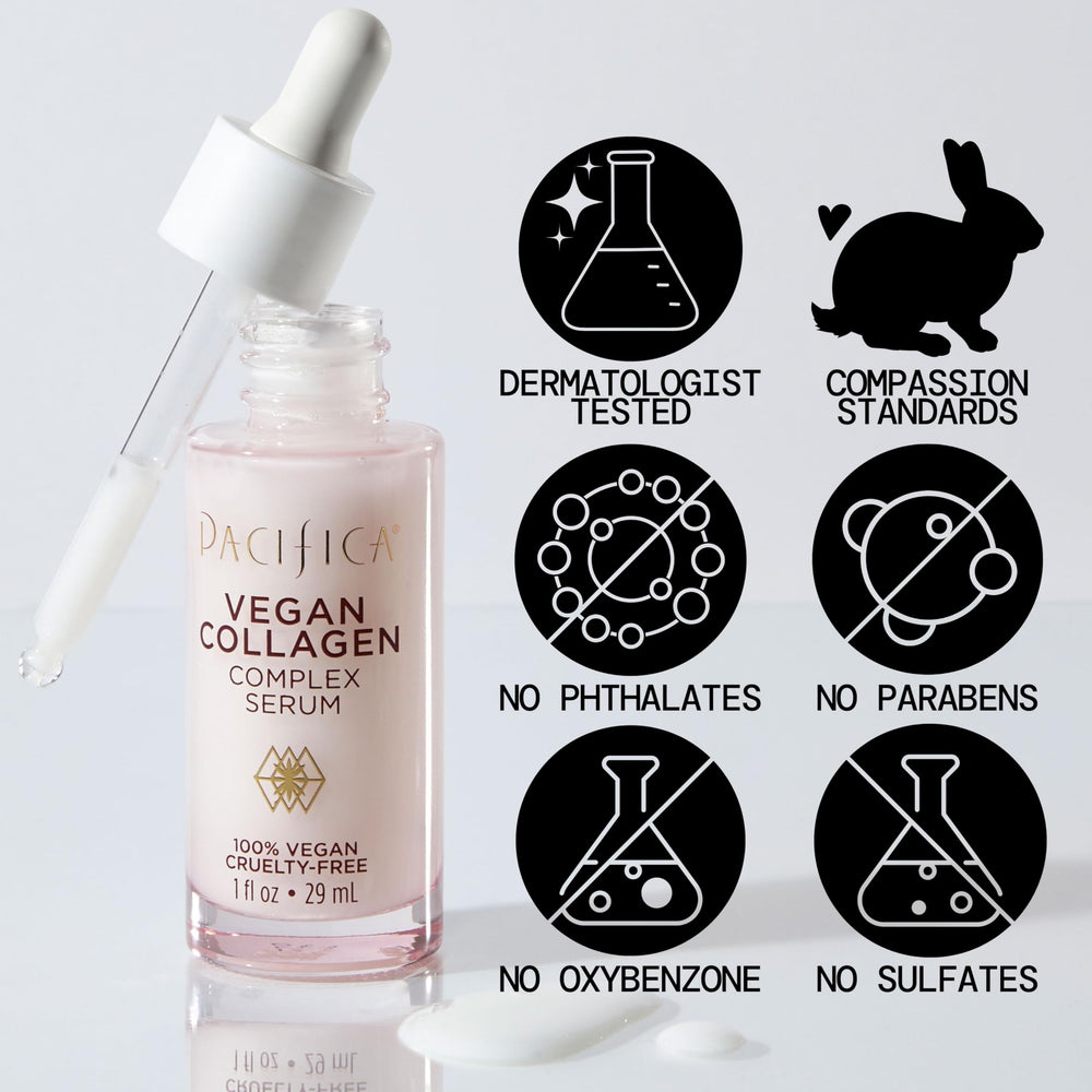 Pacifica Sérum de Colágeno Vegano: ácido hialurónico aporta agua y plenitud.