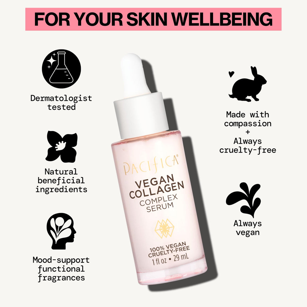 Pacifica Sérum de Colágeno Vegano: opción para piel seca con hidratación duradera.