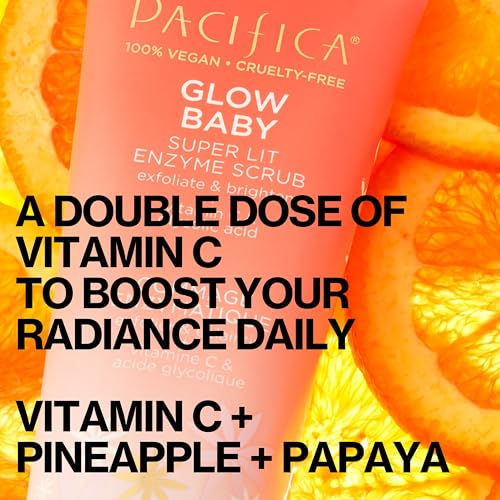 Pacifica vitamina C y ácido glicólico promueven tono uniforme y luminosidad suave.