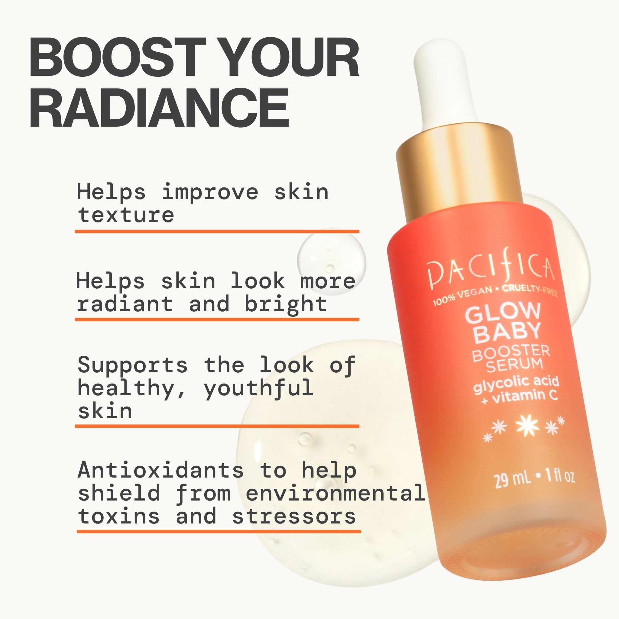 Pacifica Vitamina C Serum, puntos oscuros suavizados con uso regular.
