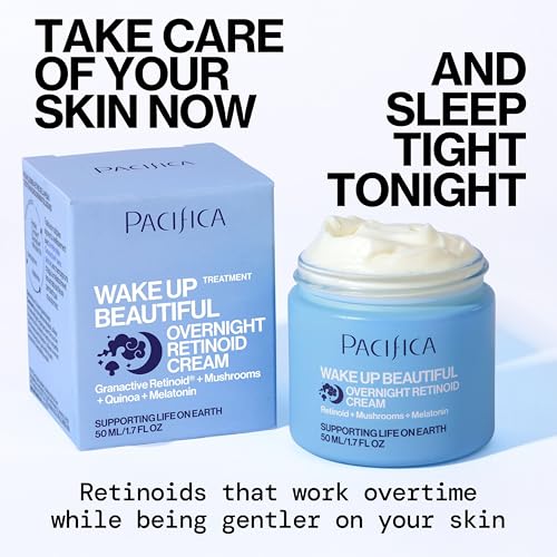 Envase de Pacifica Wake Up Beautiful, perfecto para la rutina nocturna.