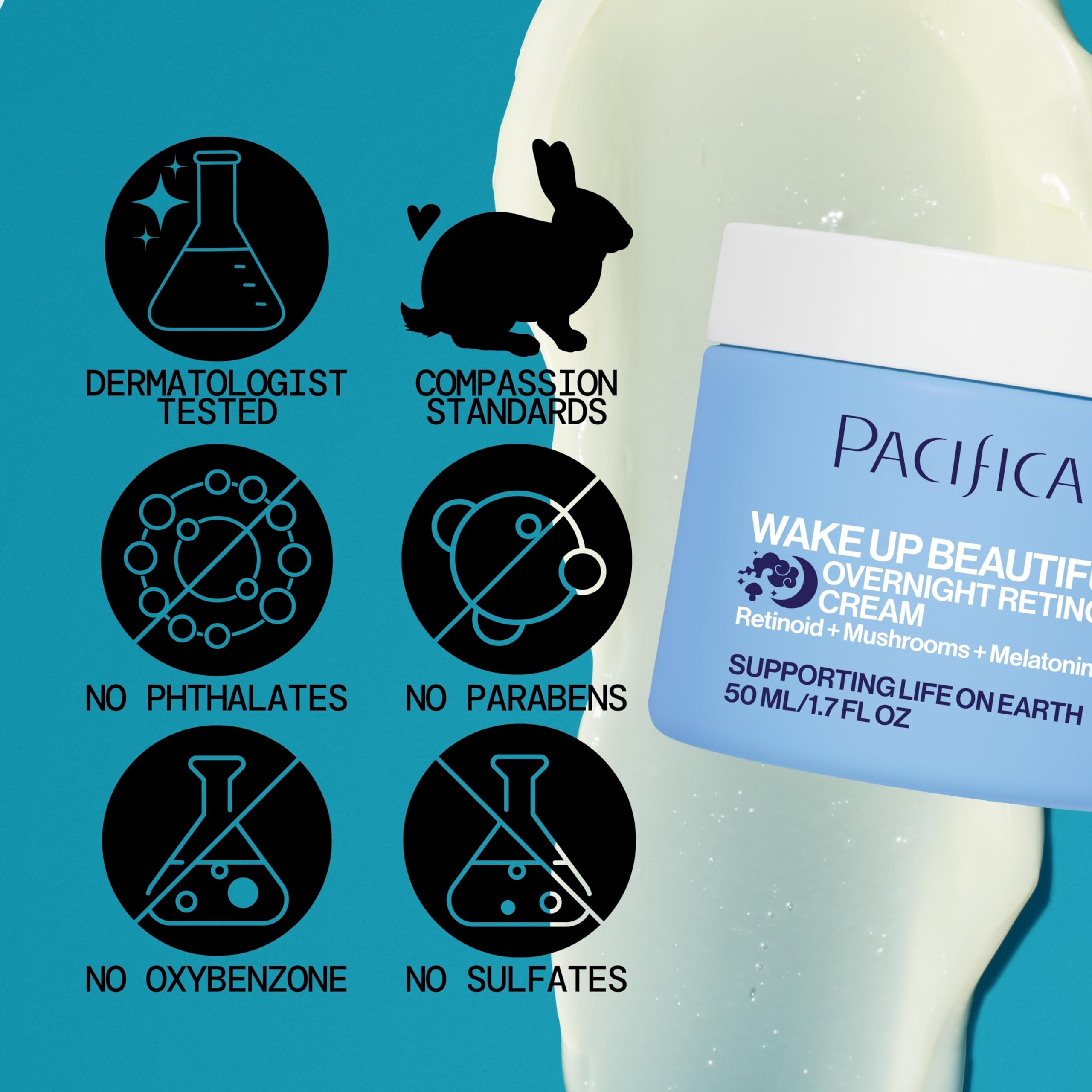 Melatonina antioxidante de Wake Up Beautiful, apoyo a la reparación de la piel.