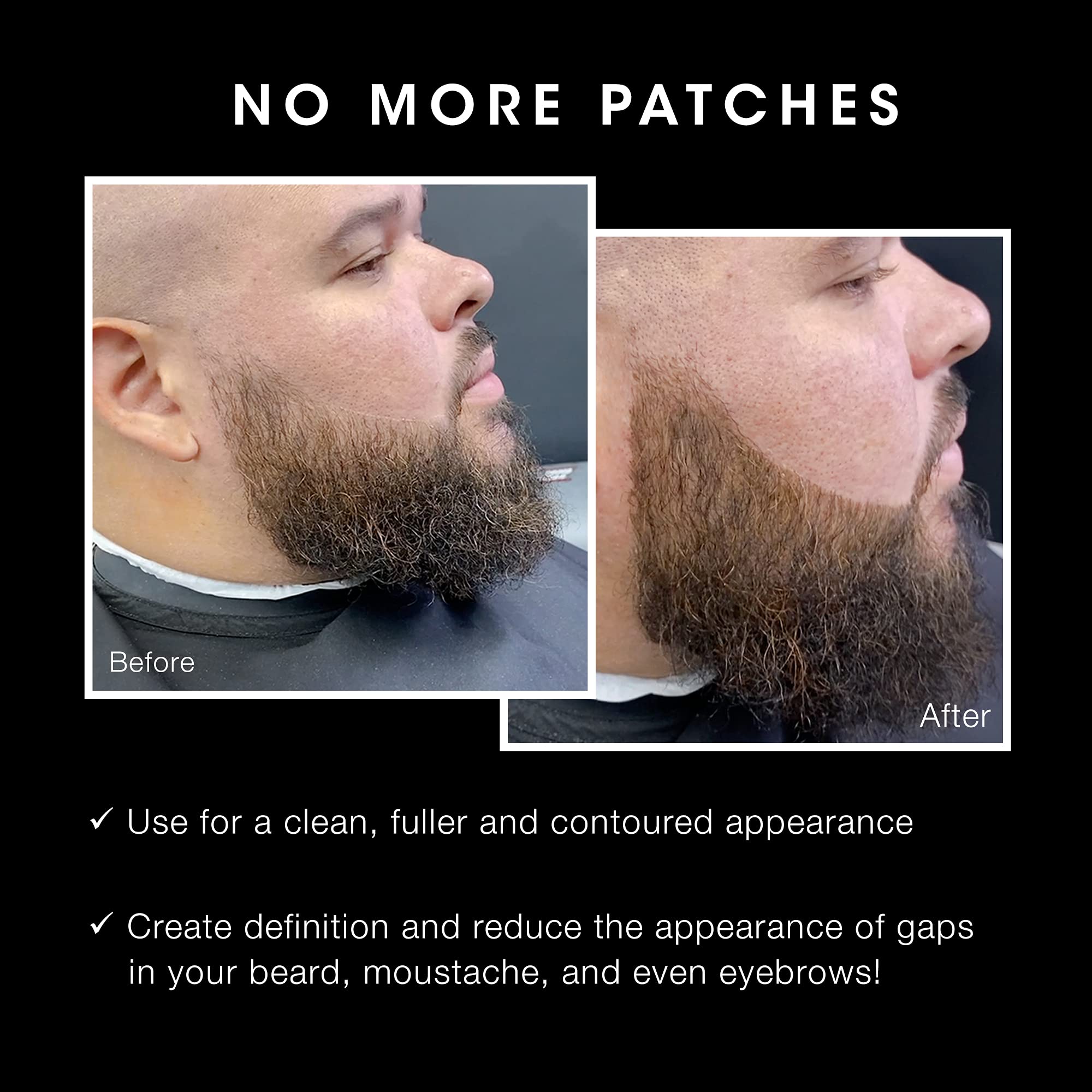 Pacinos beard pencil filler natural finish fills gaps for a balanced look.