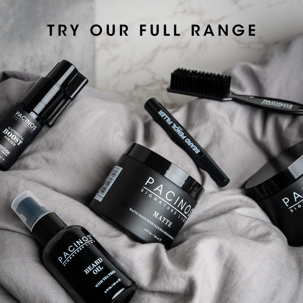 Pacinos contour and fill for crisp beard lines.