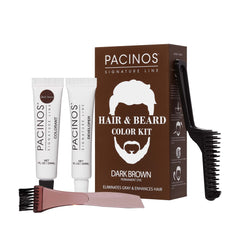 Pacinos dark brown color kit tubes and developer for easy gray coverage