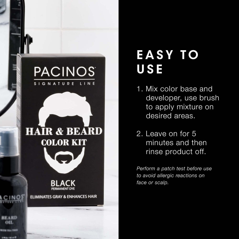 Pacinos beard application brush for precise beard coverage.