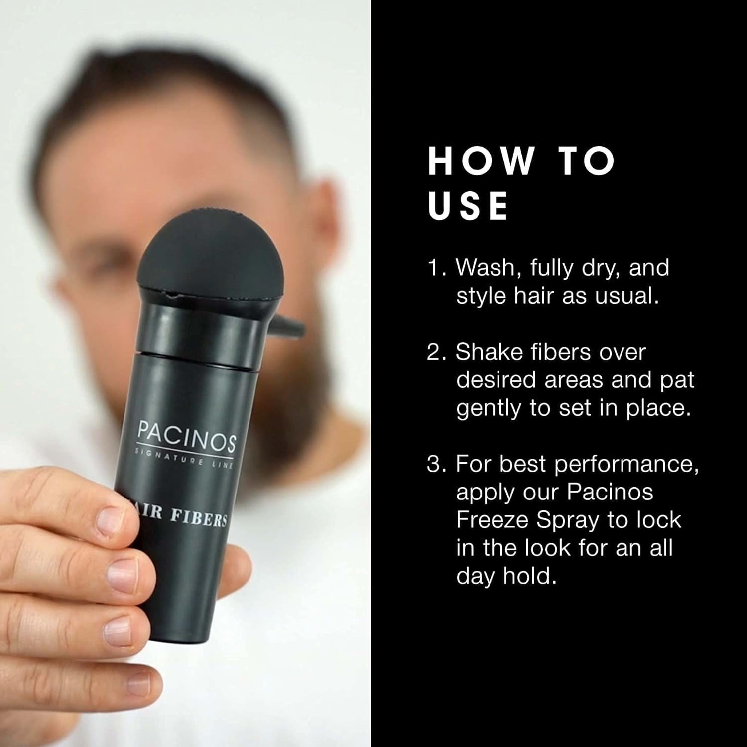 Pacinos Hair Fiber Kit professional-quality results at home.