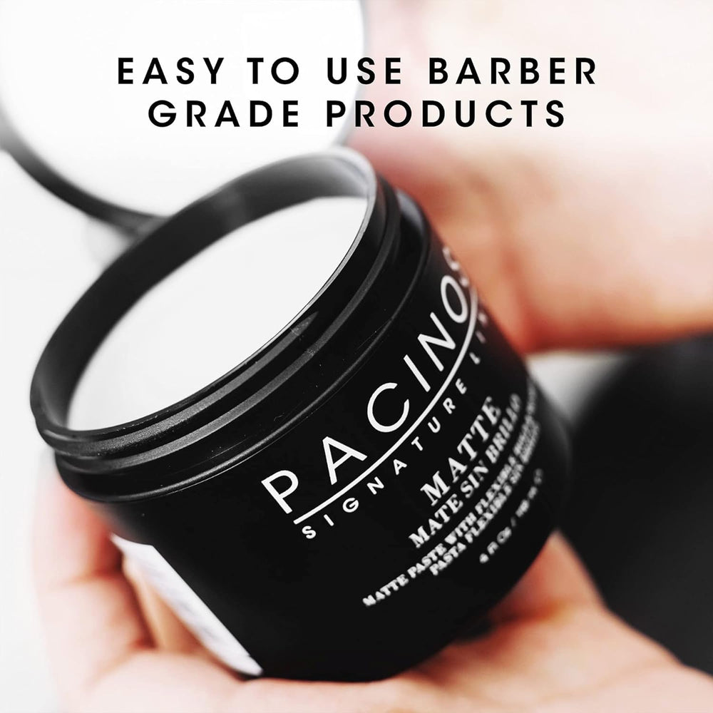 Pacinos Pasta Mate apto para todo tipo de cabello y estilos.