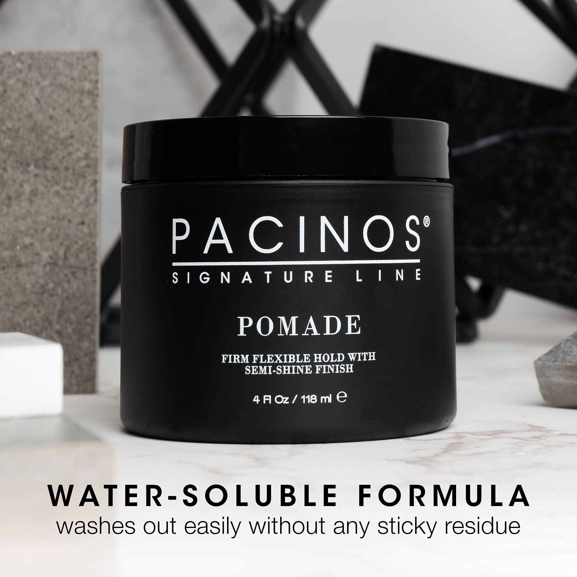 Pacinos Pomada: fijación flexible para retoques durante el día sin residuos.
