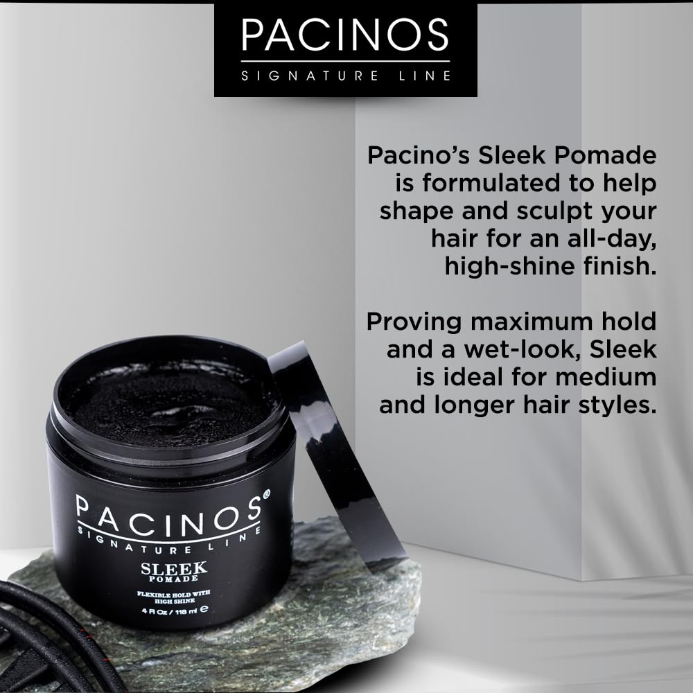 Pelo medio a largo con Pacinos SLEEK en acabado húmedo.