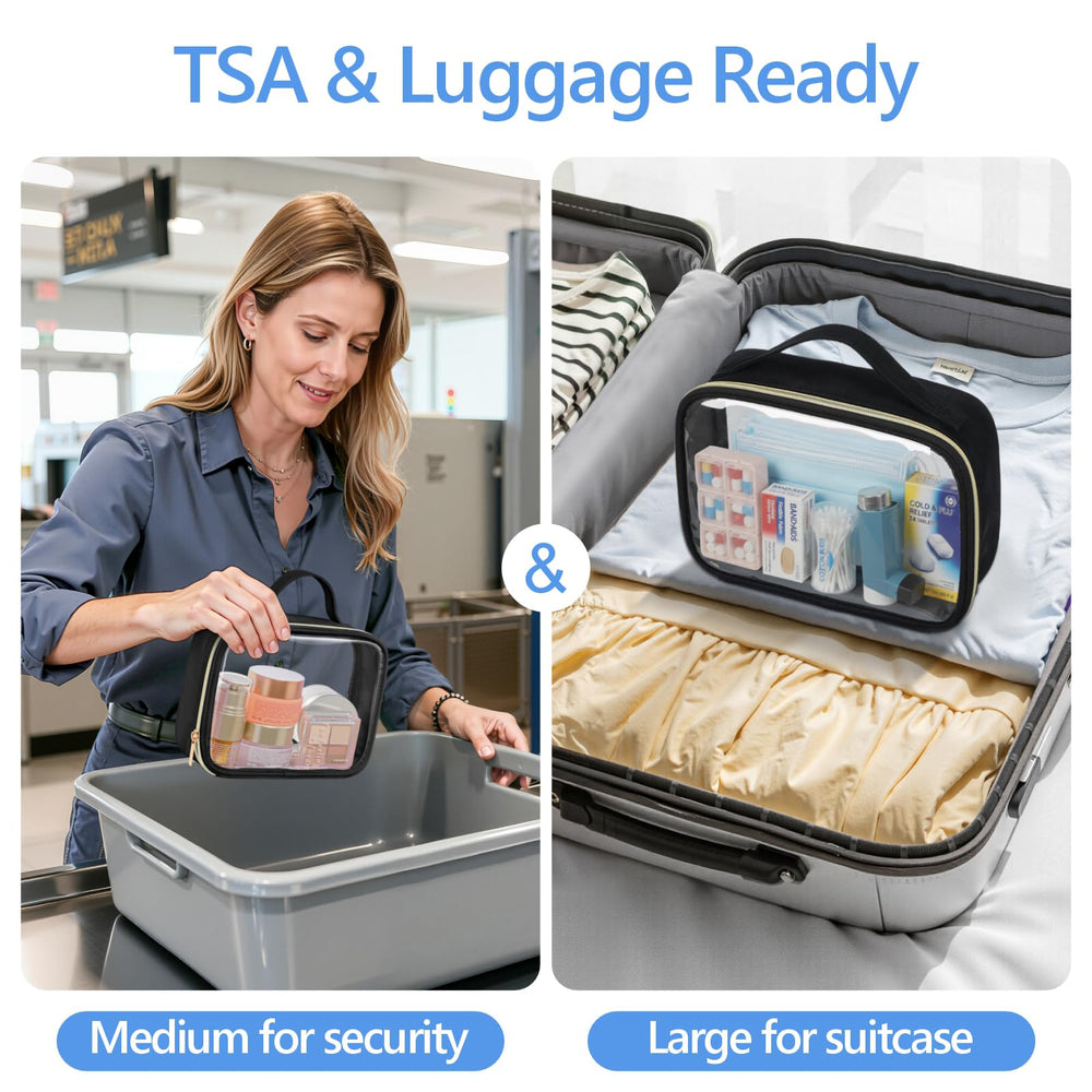 Packism Clear Makeup Bag Large for checked luggage or home storage.