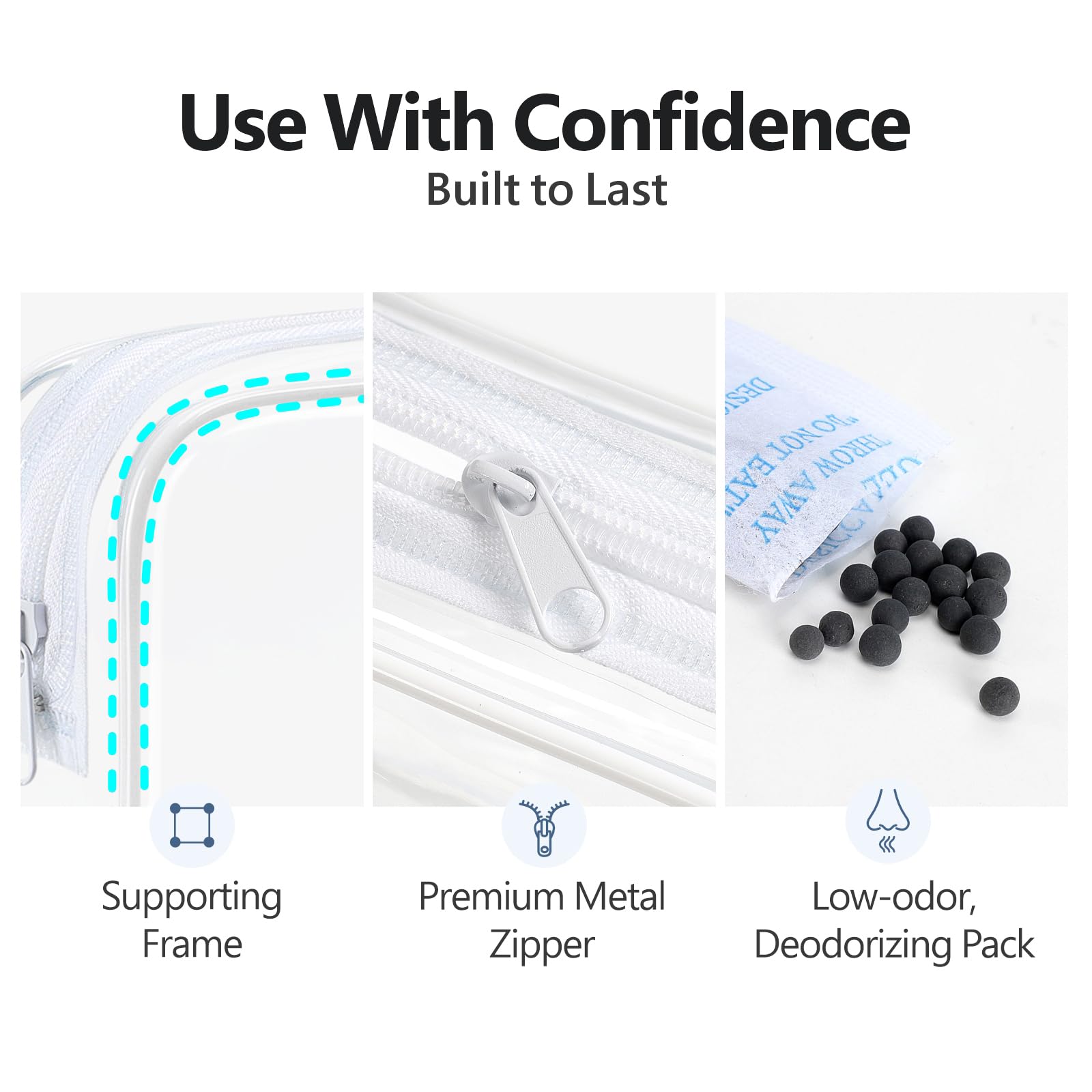 Packism lightweight clear makeup bag perfect for carry-on.
