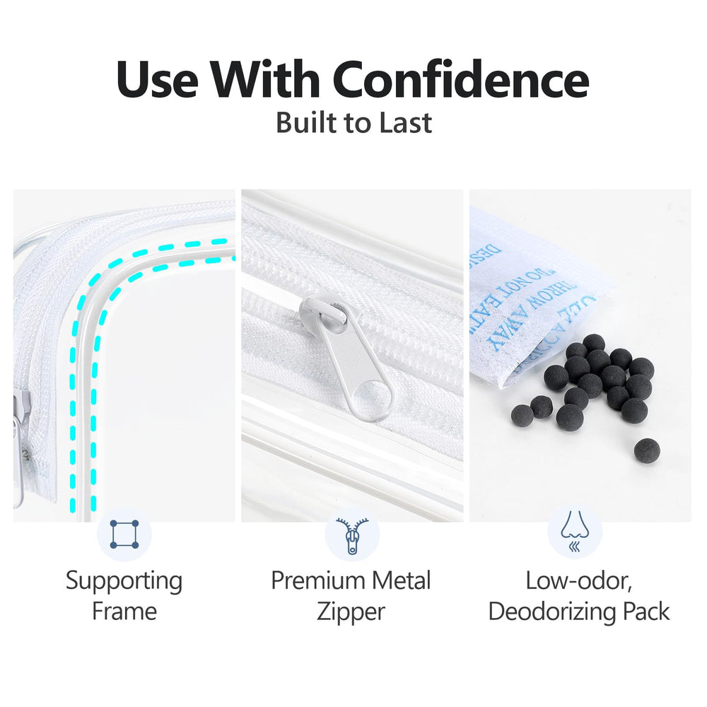 Packism lightweight clear makeup bag perfect for carry-on.