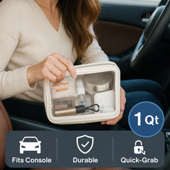 PACKISM Quart-size bags hold travel bottles and keep essentials neatly organized.