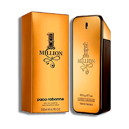 Paco Rabanne 1 Million cap closeup highlights premium metallic emblem.
