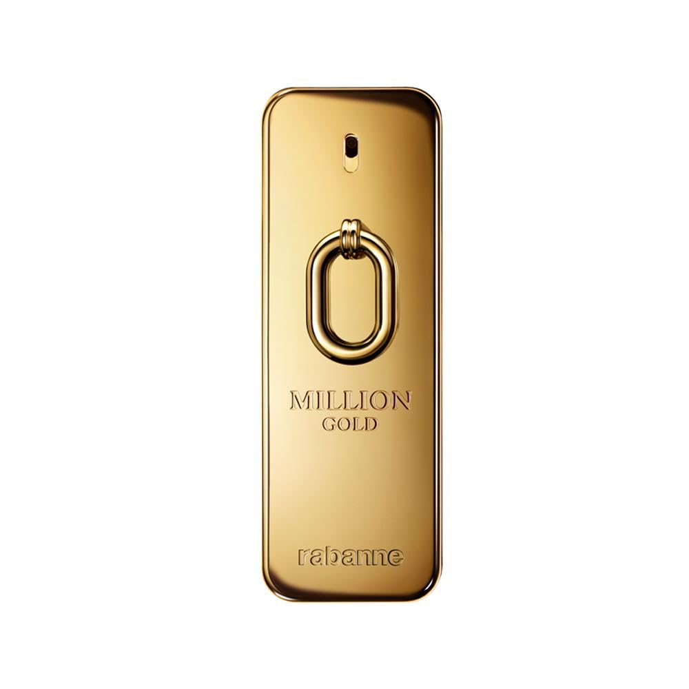 Rabanne Million Gold Intense bottle front view, showcasing premium design and luxurious scent.