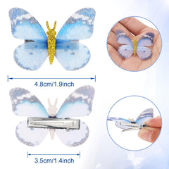 Paderison butterfly clips with fabric wings for lively styling.