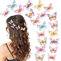 Paderison moving butterfly clip brown on hair adds playful color.